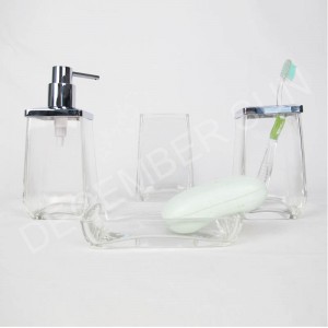 Seturi de accesorii pentru baie din sticlă transparentă