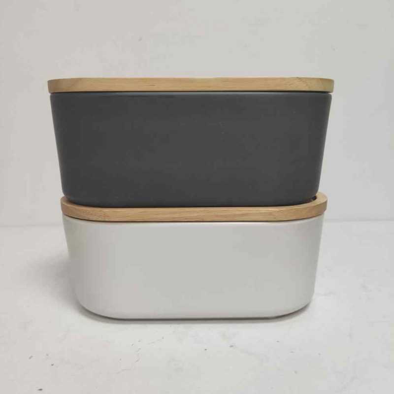 Comerț cu ridicata cu capacul din lemn ceramic Stoneware Storater Jar